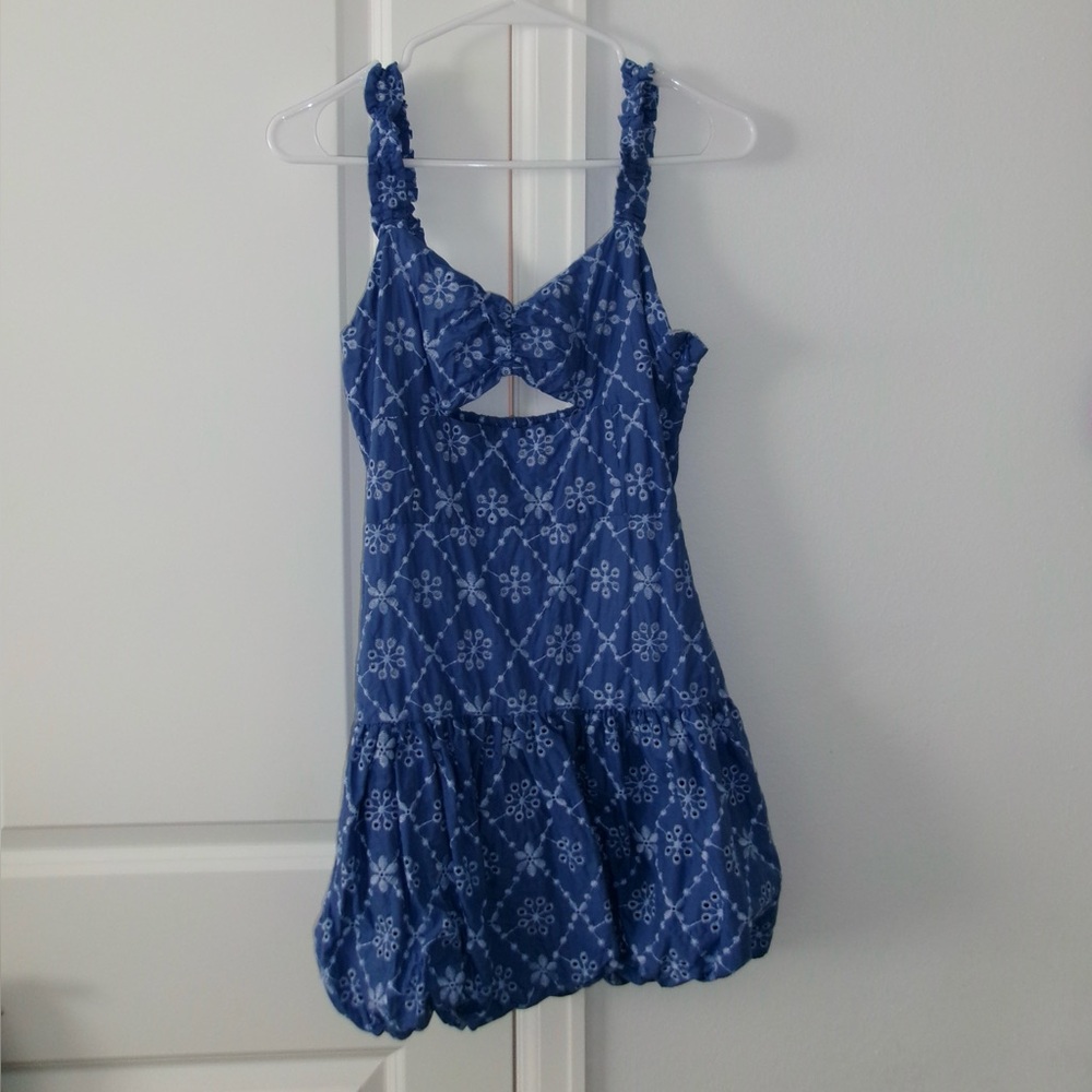 Zara Blue Embroidered Dress